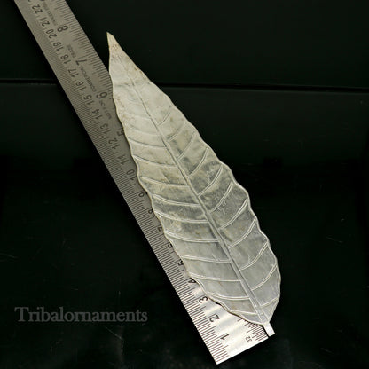 Silver mango tree design leaf Amazing puja worshipping article solid sterling silver diwali puja articles, silver utensils from india su512 - TRIBAL ORNAMENTS