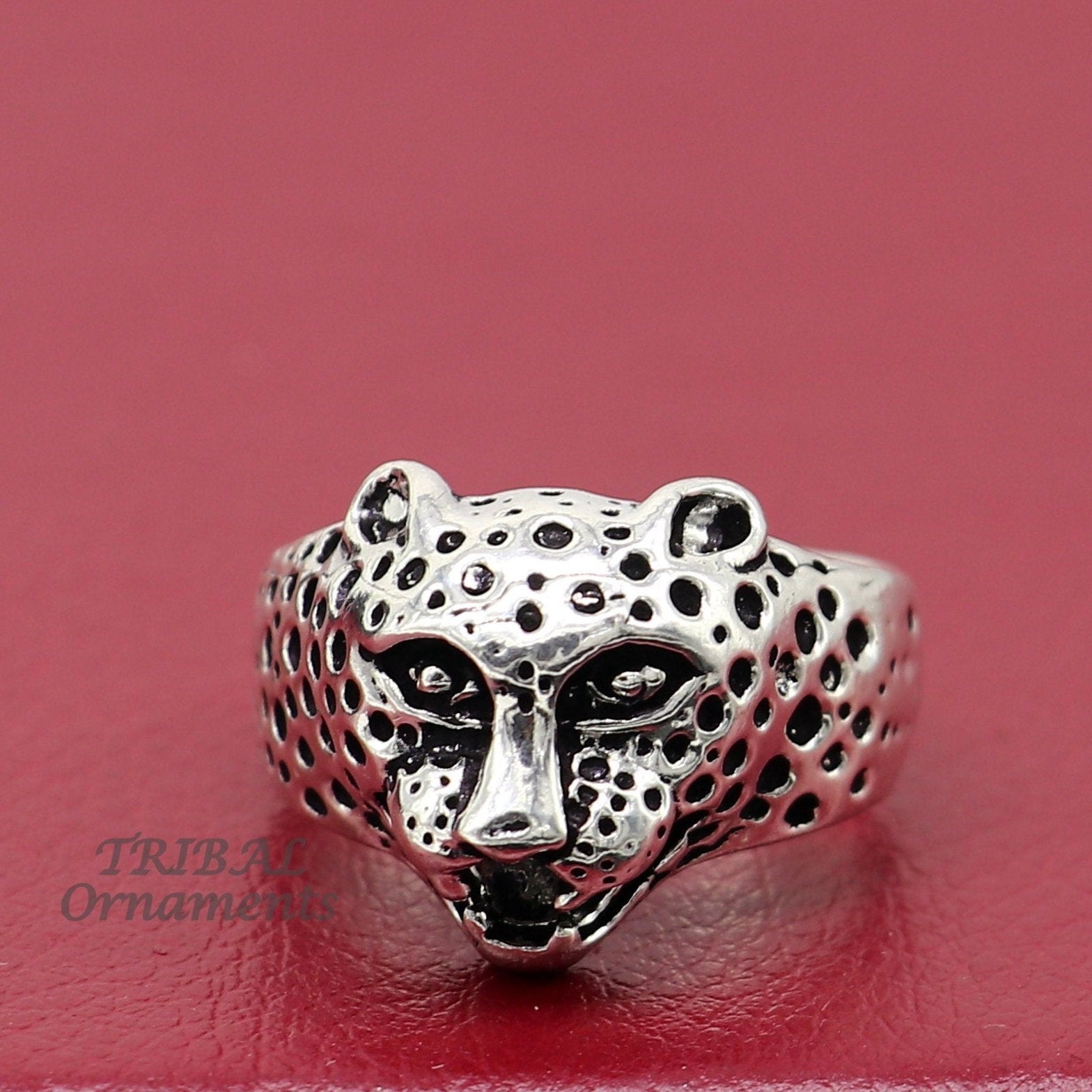 92.5% sterling silver handmade king lion head face for men's and boys gifting, stylish luxury lion ring  sr362 - TRIBAL ORNAMENTS