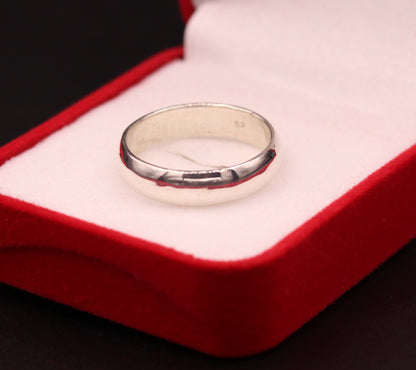 6mm 925 silver ring band by Tribal Ornaments, unisex design, perfect for engagement or wedding, with customizable size.
