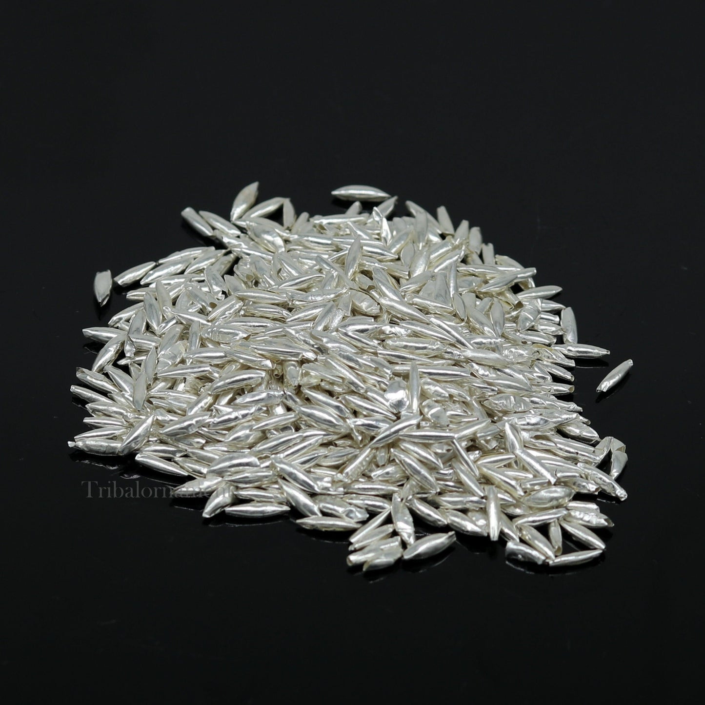 Silver rice silver Akshat, silver chawal for diwali puja, best worshipping silver article tiny silver nuts from india su556 - TRIBAL ORNAMENTS