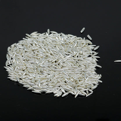 Tiny 999 silver rice Akshat and silver chawal for puja, traditional worshipping silver article from India by Tribal Ornaments.
