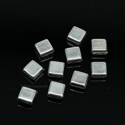 Silver Barfi sweets and silver cake Prasadam for Diwali puja, tiny silver worshipping article from India, by Tribal Ornaments.