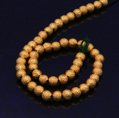 Vintage handmade 22kt yellow spotted gold beads, Rajasthani tribal style, for jewelry making, crafted by TRIBAL ORNAMENTS.