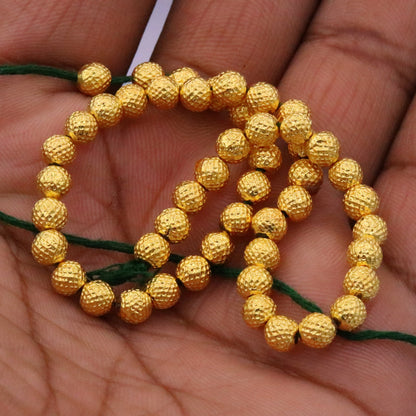 Vintage handmade 22kt yellow spotted gold beads, Rajasthani tribal style, for unique jewelry making, by TRIBAL ORNAMENTS.