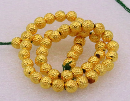 Vintage handmade 22kt yellow spotted gold beads in tribal style, Rajasthani gold balls for jewelry making.