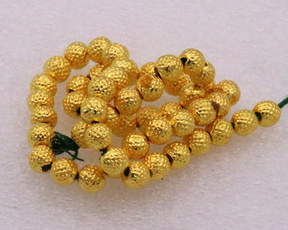 Vintage handmade 22kt yellow spotted gold beads from TRIBAL ORNAMENTS, Rajasthani tribal style gold balls for jewelry making.