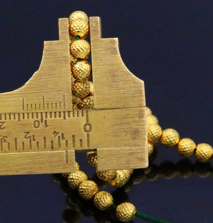 Ten vintage handmade 22kt yellow spotted gold beads in Rajasthani tribal style for jewelry making, by TRIBAL ORNAMENTS.