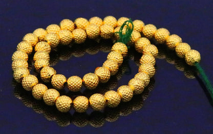 Set of 10 vintage handmade 22kt yellow spotted gold beads in Rajasthani tribal style for jewelry making by TRIBAL ORNAMENTS.