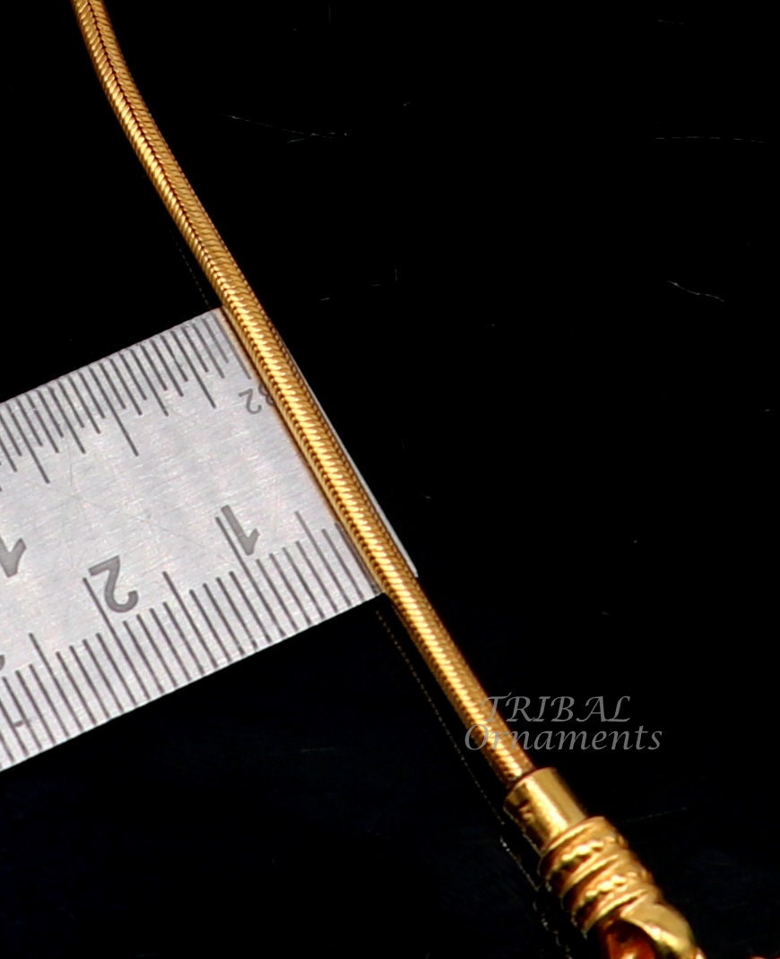 16" to 30" long screw chain 925 sterling silver handmade Gold polished snake chain pendant chain, necklace chain, silver chain trendy ch196 - TRIBAL ORNAMENTS