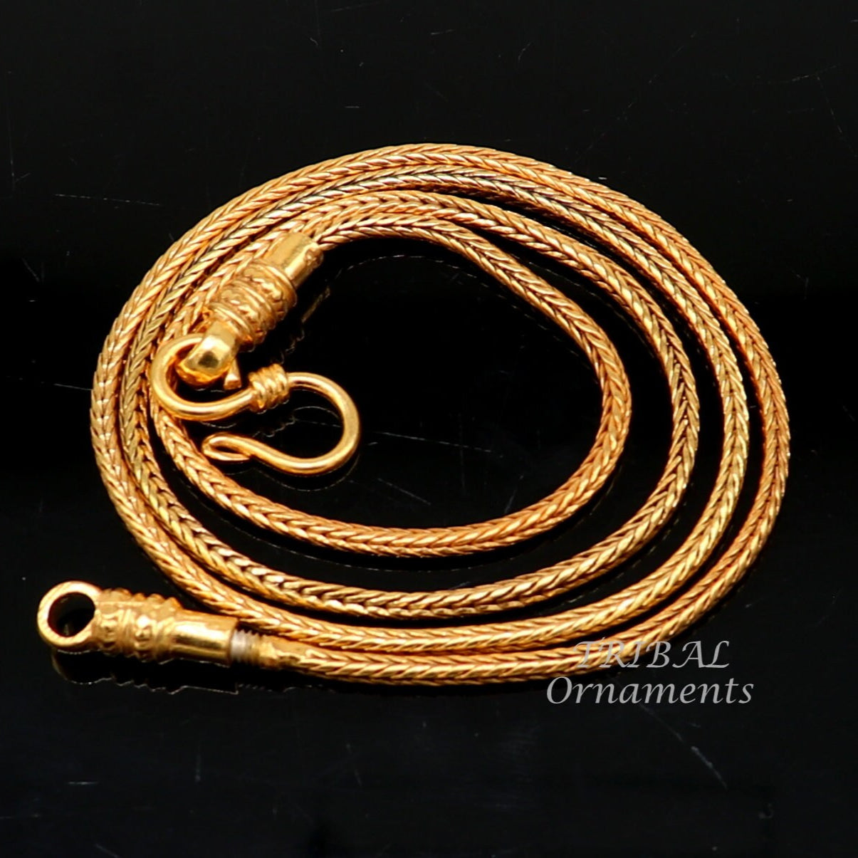 16" to 30" long screw chain 925 sterling silver handmade Gold polished wheat chain pendant chain, necklace chain, silver chain trendy nch197 - TRIBAL ORNAMENTS