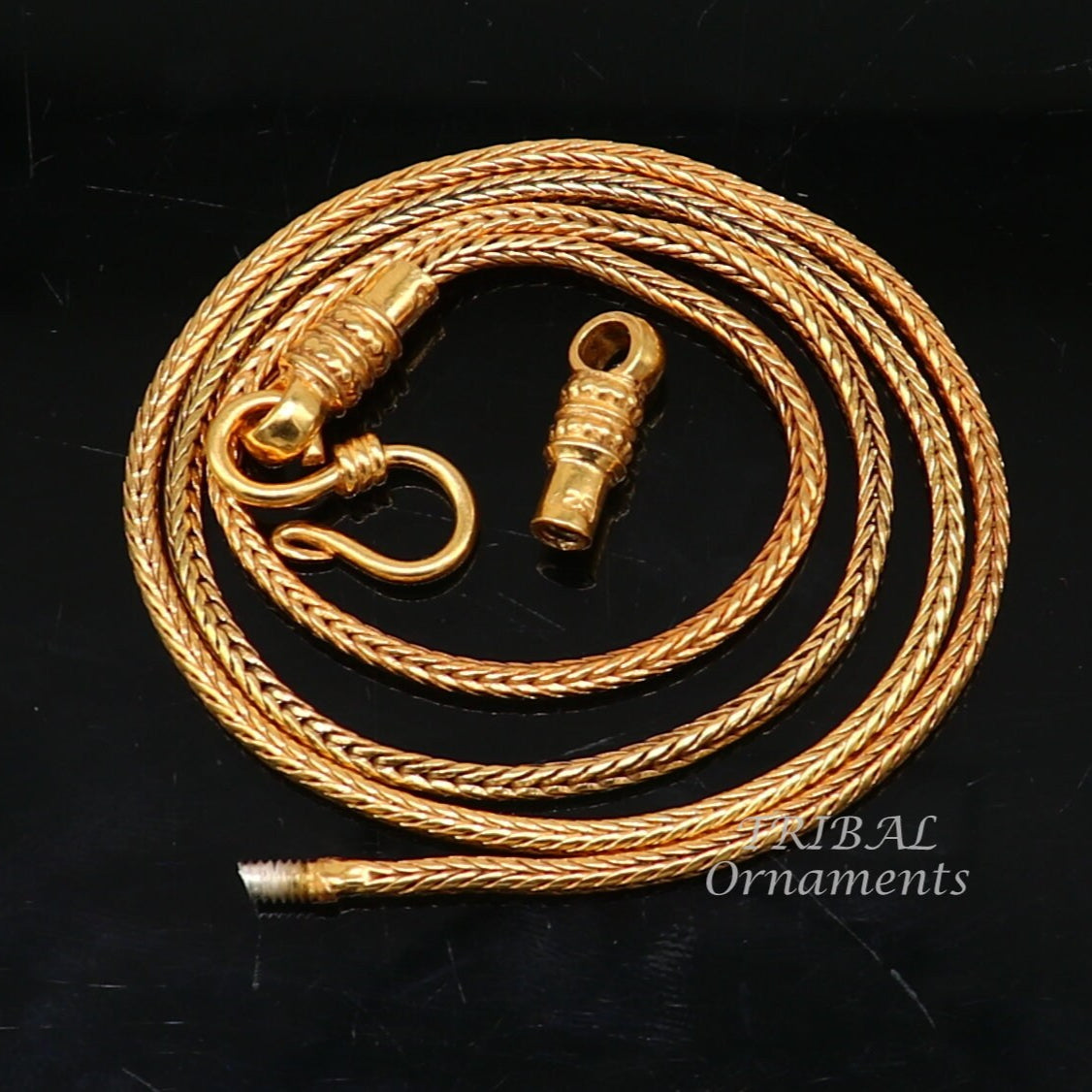 16" to 30" long screw chain 925 sterling silver handmade Gold polished wheat chain pendant chain, necklace chain, silver chain trendy nch197 - TRIBAL ORNAMENTS