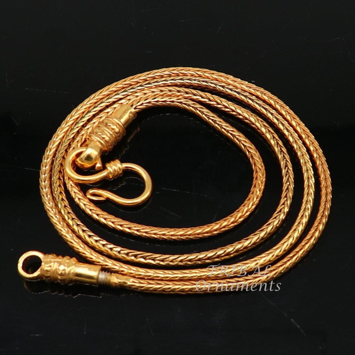 16" to 30" long screw chain 925 sterling silver handmade Gold polished wheat chain pendant chain, necklace chain, silver chain trendy nch197 - TRIBAL ORNAMENTS