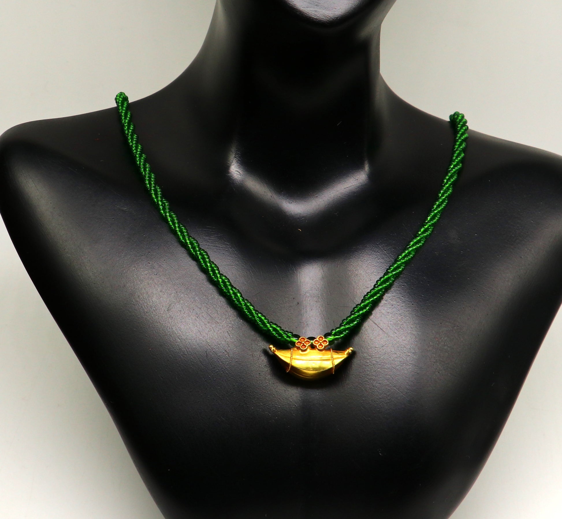 20 kt yellow gold handmade amulet pendant, fabulous vintage ethnic pendant daily use jewelry from india, best gifting dainty necklace ap09 - TRIBAL ORNAMENTS