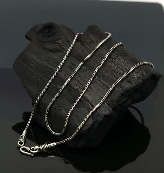 2mm 16" to 30" inches long pendant chains, screw chain for pendant necklace, excellent wheat chain oxidized solid chain necklace ch99 - TRIBAL ORNAMENTS