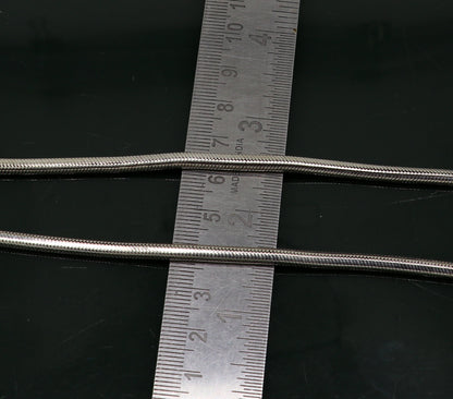 Sterling silver 4mm snake pendant chain by Tribal Ornaments, oxidized silver necklace with screw chain design, handmade jewelry.