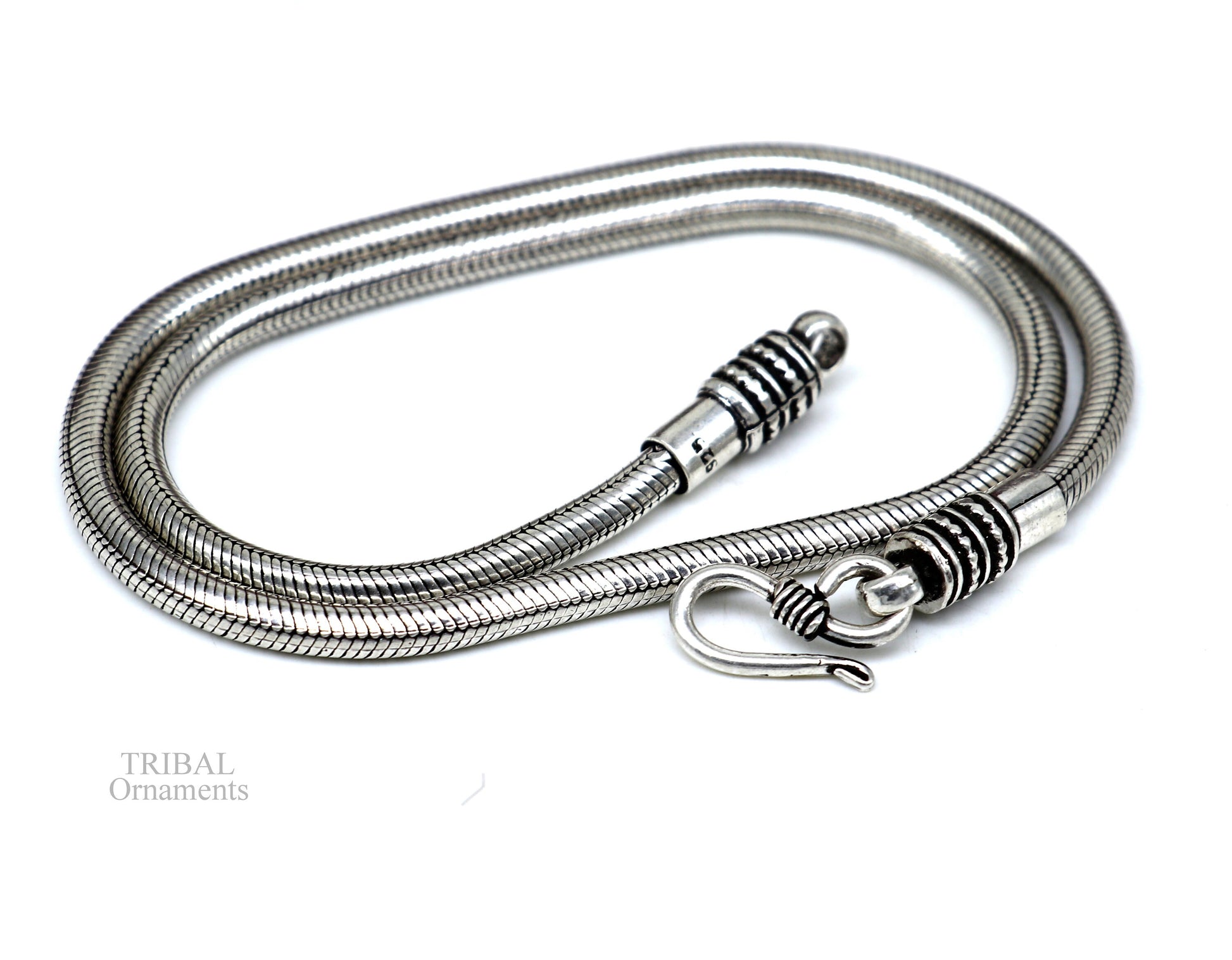 4 mm screw chain 925 sterling silver handmade snake chain pendant chain, necklace chain, oxidized silver trendy chain  necklace ch158 - TRIBAL ORNAMENTS