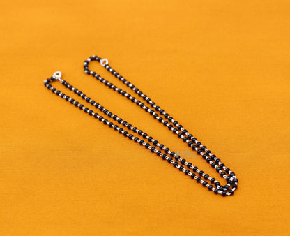 925 sterling silver black beads chain vintage traditional mangalsutra necklace for brides, cultural Indian jewelry by TRIBAL ORNAMENTS