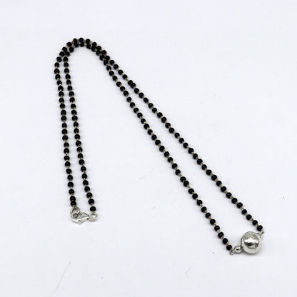 925 sterling silver black beads Mangalsutra necklace set with ball design, traditional style for brides by TRIBAL ORNAMENTS