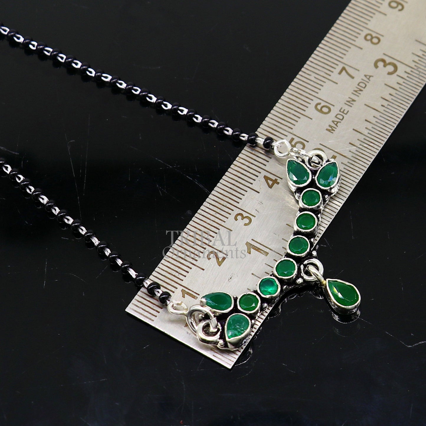 925 sterling silver black beads mangal sutra chain necklace for Every Occasion brides Mangalsutra chunky necklace ms13 - TRIBAL ORNAMENTS