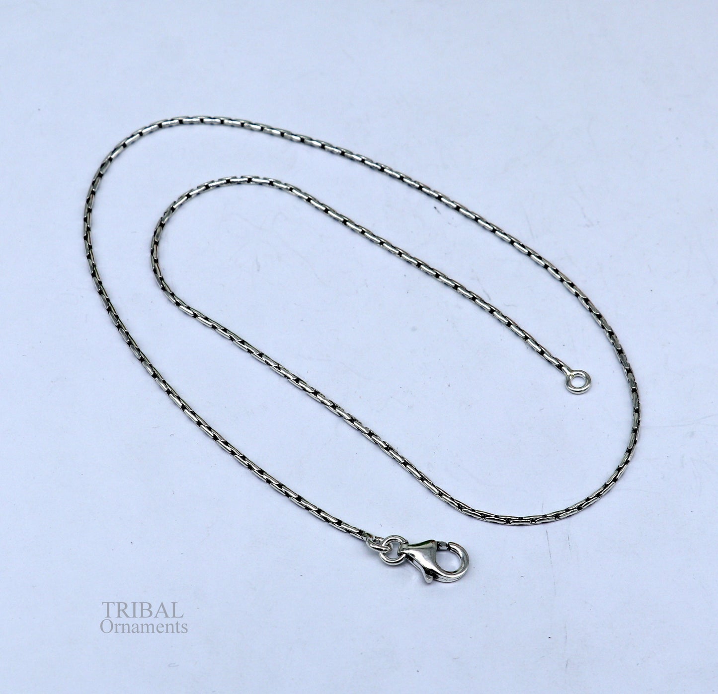 All size 1mm 925 sterling silver handmade solid fancy stylish silver chain necklace baht chain best gifting jewelry from India ch152 - TRIBAL ORNAMENTS