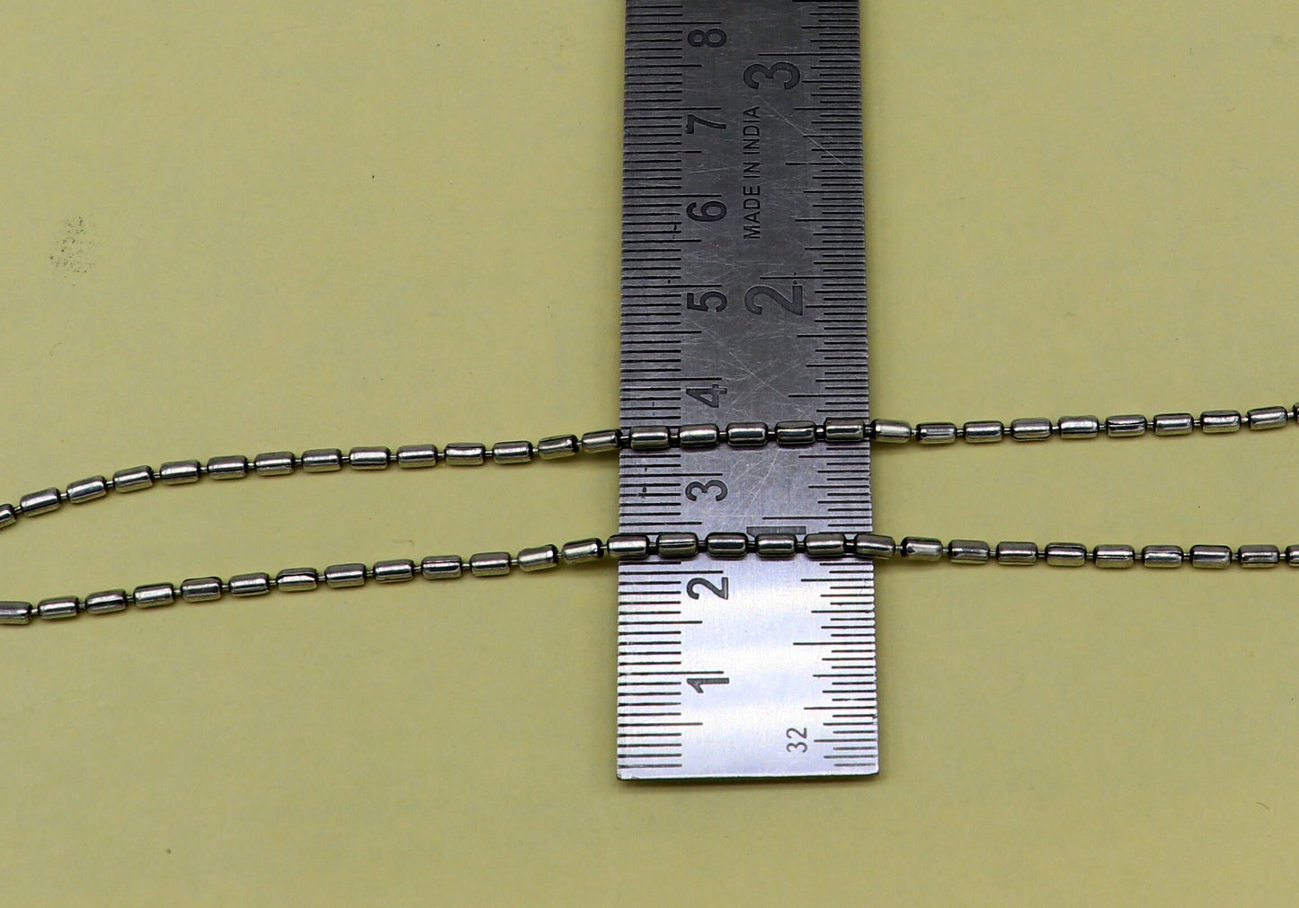 All size 925 sterling silver handmade customized fancy stylish silver beaded chain necklace baht chain best gifting jewelry from India ch562 - TRIBAL ORNAMENTS