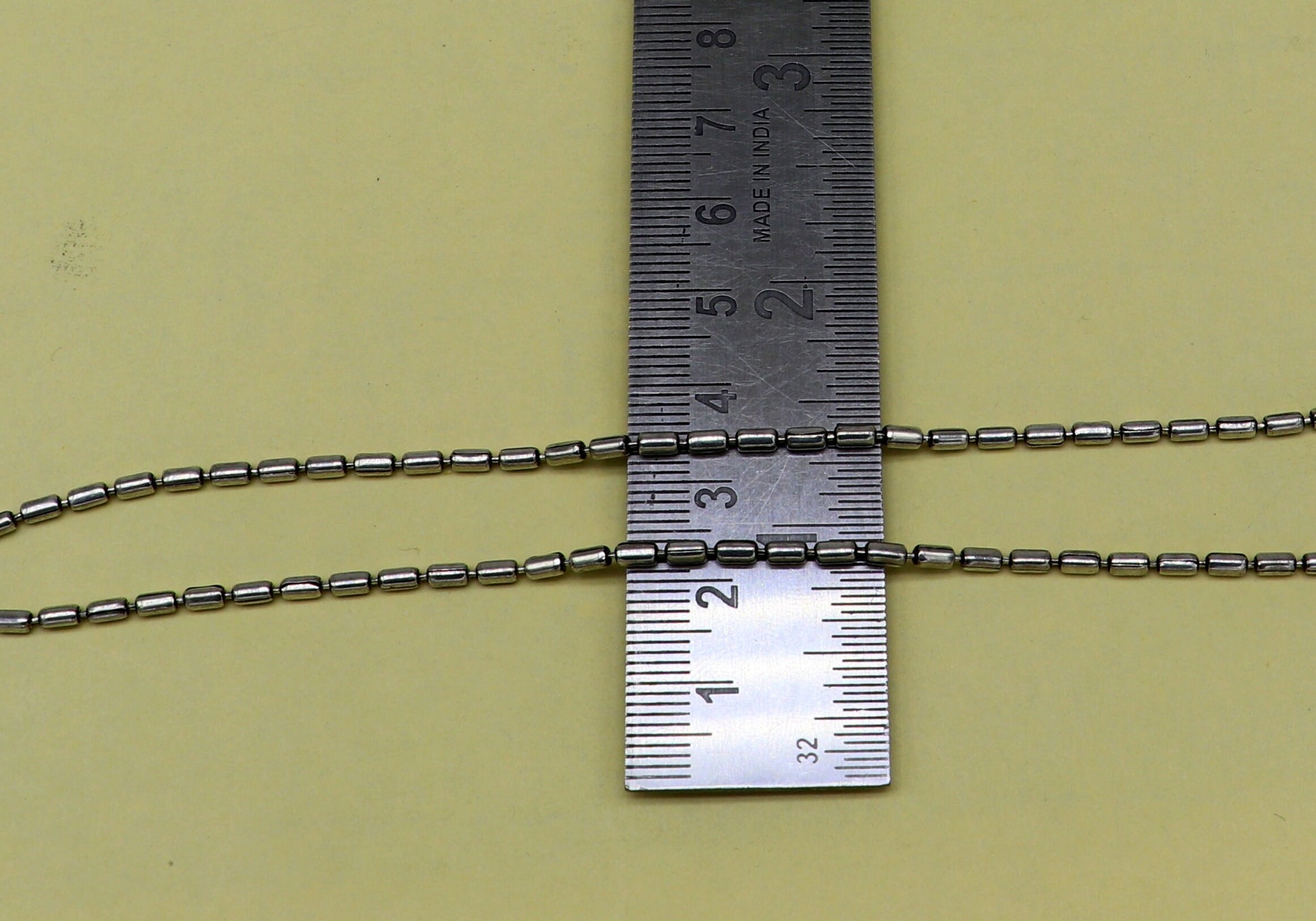 All size 925 sterling silver handmade customized fancy stylish silver beaded chain necklace baht chain best gifting jewelry from India ch562 - TRIBAL ORNAMENTS