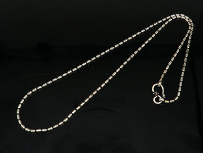 Sterling silver handmade beaded necklace by Tribal Ornaments, stylish customized silver chain, perfect for gifting from India.