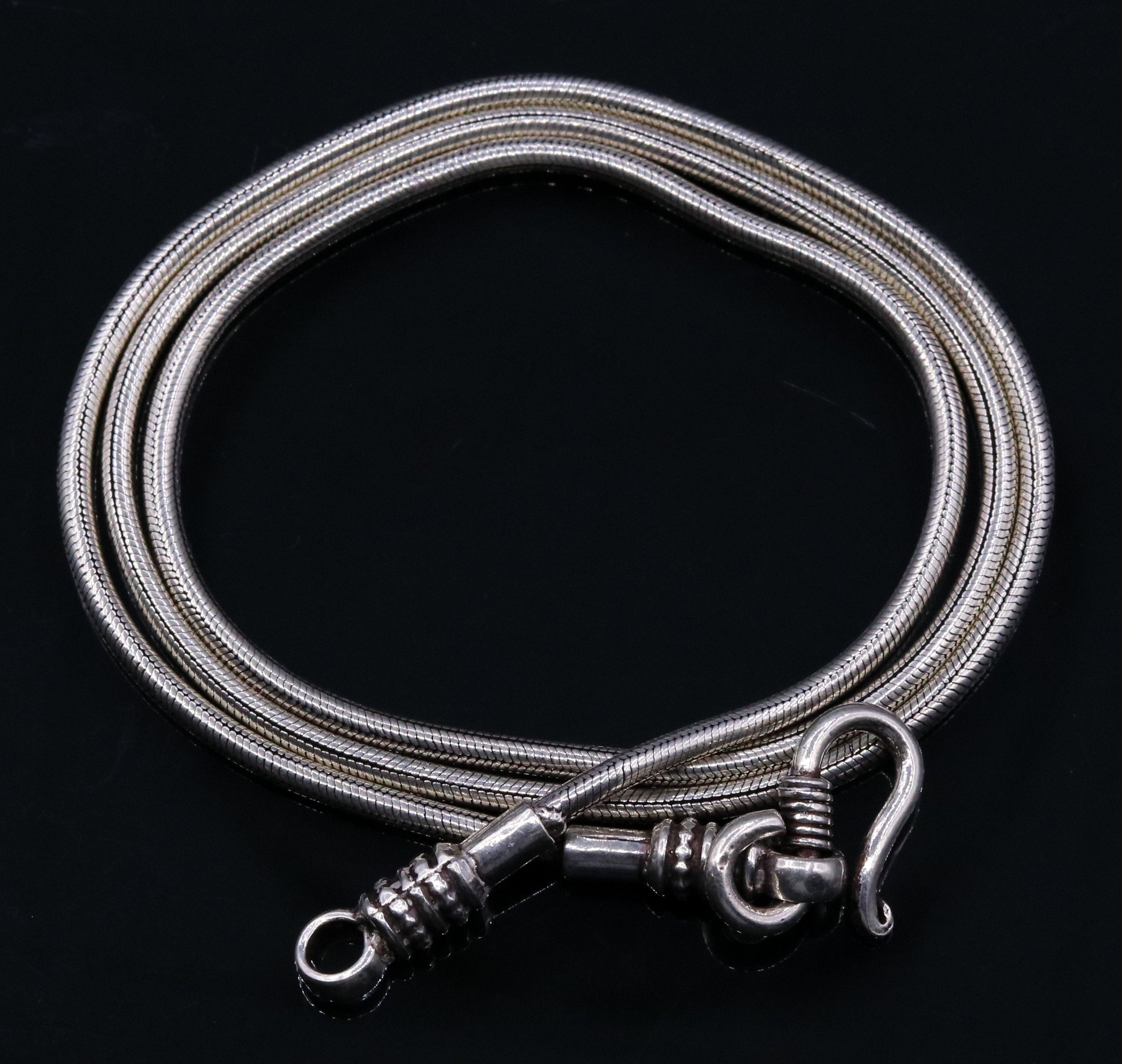 925 Sterling silver handmade vintage snake chain flexible solid