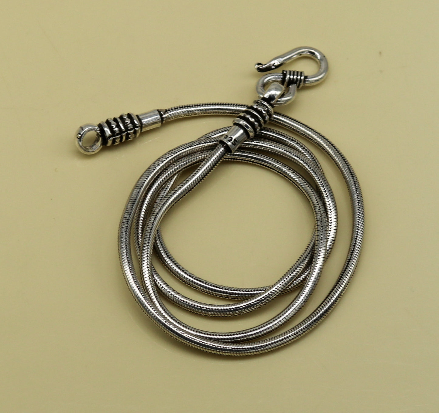 18" to 30" 925 sterling silver handmade gorgeous screw chain, pendant chain, amazing snake chain tribal oxidized customized necklace ch84 - TRIBAL ORNAMENTS