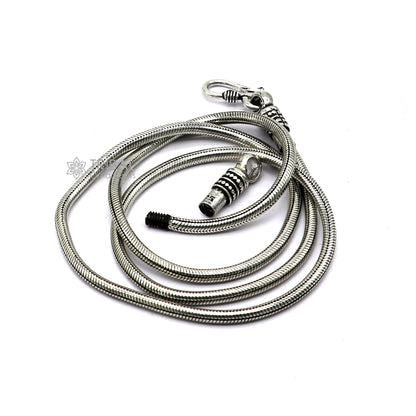 Sterling silver snake chain necklace, 18 to 30 inches, 3mm thickness, oxidized silver finish, handmade trendy style by Tribal Ornaments.