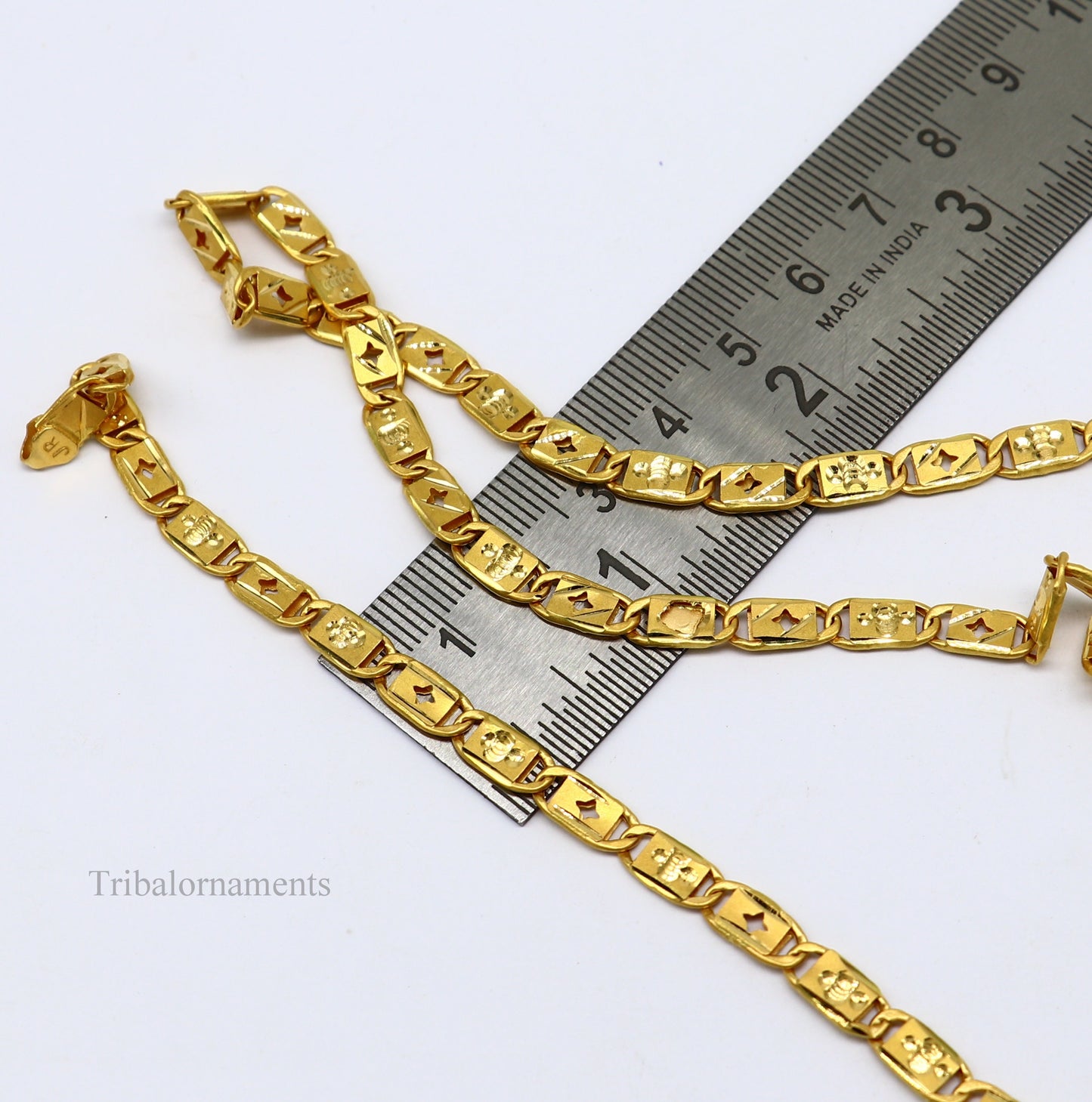 21.5 inches long  5mm nawabi chain Handmade 22 karat yellow gold solid gold nawabi chain necklace form Rajasthan India best gifting  ch504 - TRIBAL ORNAMENTS