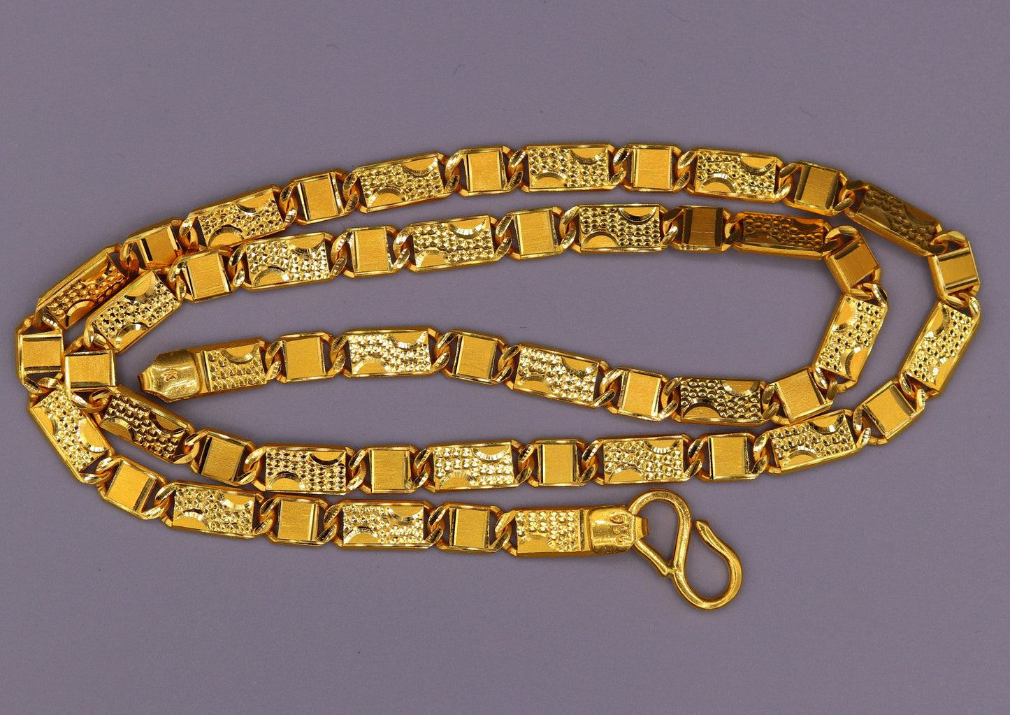 22kt gold 5.5 mm 20 inches long handmade solid gold nawabi chain necklace form Rajasthan India ch68 - TRIBAL ORNAMENTS