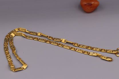 22kt gold 5.5 mm 20 inches long handmade solid gold nawabi chain necklace form Rajasthan India ch68 - TRIBAL ORNAMENTS