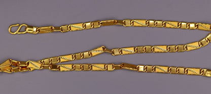 22K yellow gold handmade Nawabi chain necklace, 5.5mm solid unisex design from Rajasthan India, by Tribal Ornaments.