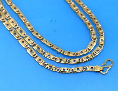 22K yellow gold handmade Nawabi chain necklace by Tribal Ornaments, hallmarked, unisex luxury jewelry, all sizes, BIS certified.