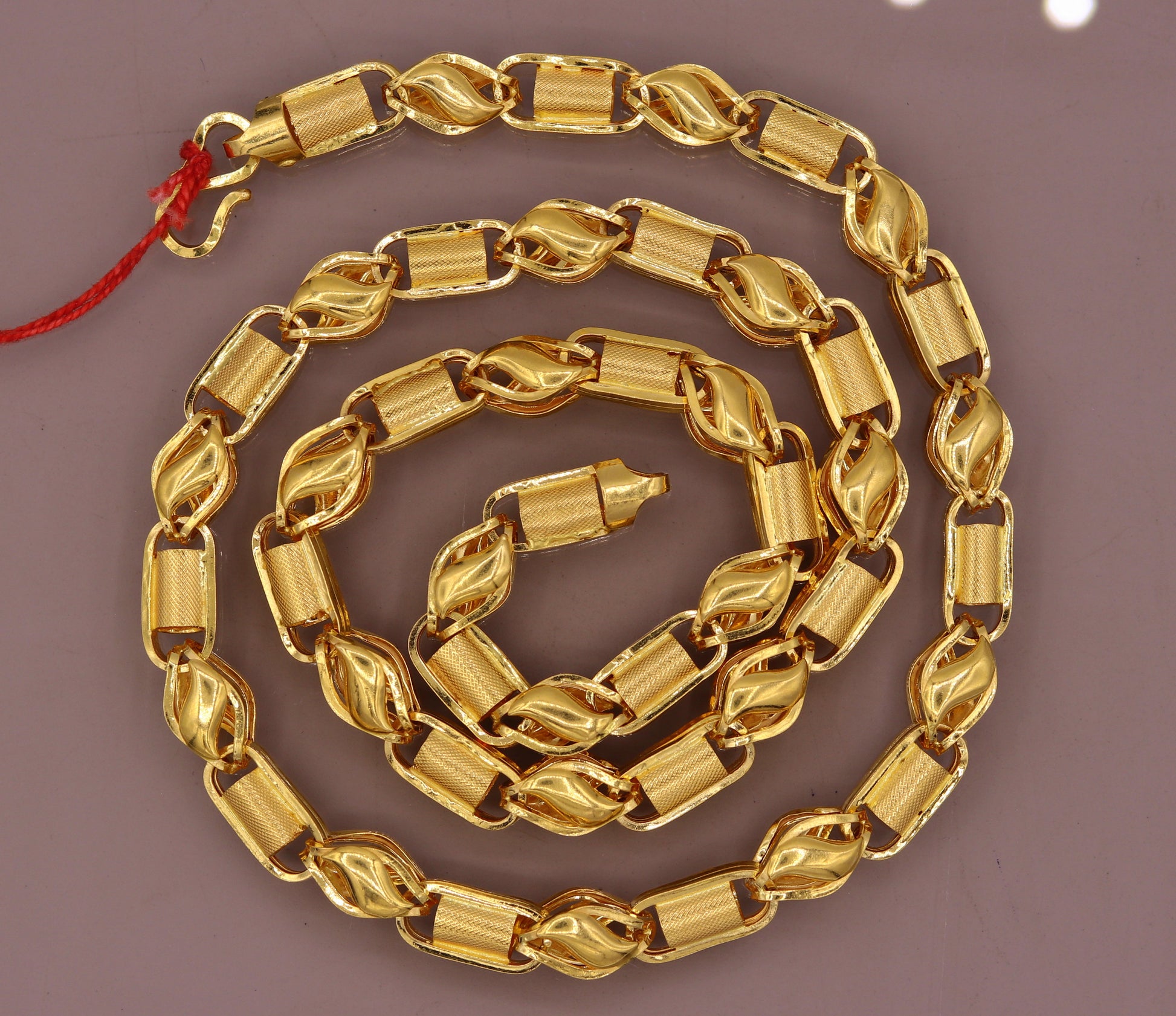 22kt yellow gold handmade amazing customized design excellent personalized gifting chain necklace from India ch211 - TRIBAL ORNAMENTS