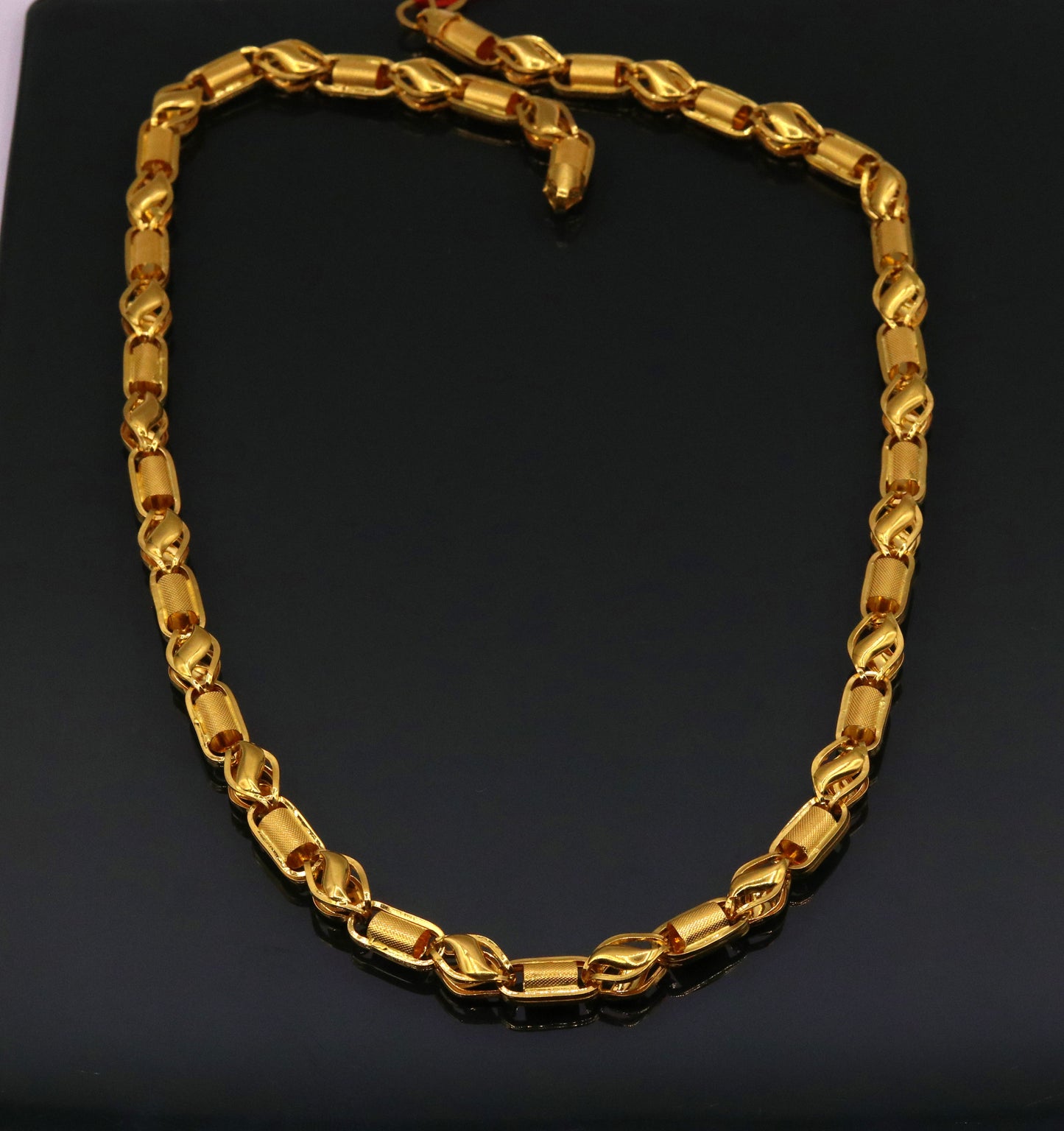 22kt yellow gold handmade amazing customized design excellent personalized gifting chain necklace from India ch211 - TRIBAL ORNAMENTS