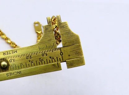 18-22K yellow gold handmade Baht design chain necklace by TRIBAL ORNAMENTS, unisex wedding and gifting jewelry, all sizes.