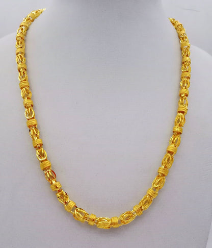 22K yellow gold handmade chain necklace, 20 inches, traditional Indian jewelry, hallmarked 916, from TRIBAL ORNAMENTS.