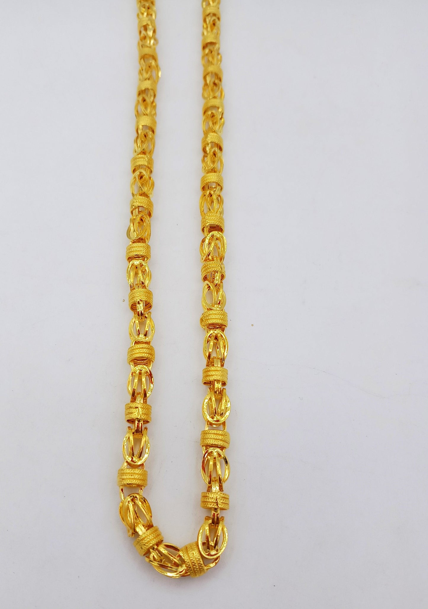 22K yellow gold handmade chain necklace, 20 inches, traditional Indian jewelry, hallmarked 916, by TRIBAL ORNAMENTS.