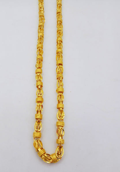 22K yellow gold handmade chain necklace, 20 inches, traditional Indian jewelry, hallmarked 916, by TRIBAL ORNAMENTS.