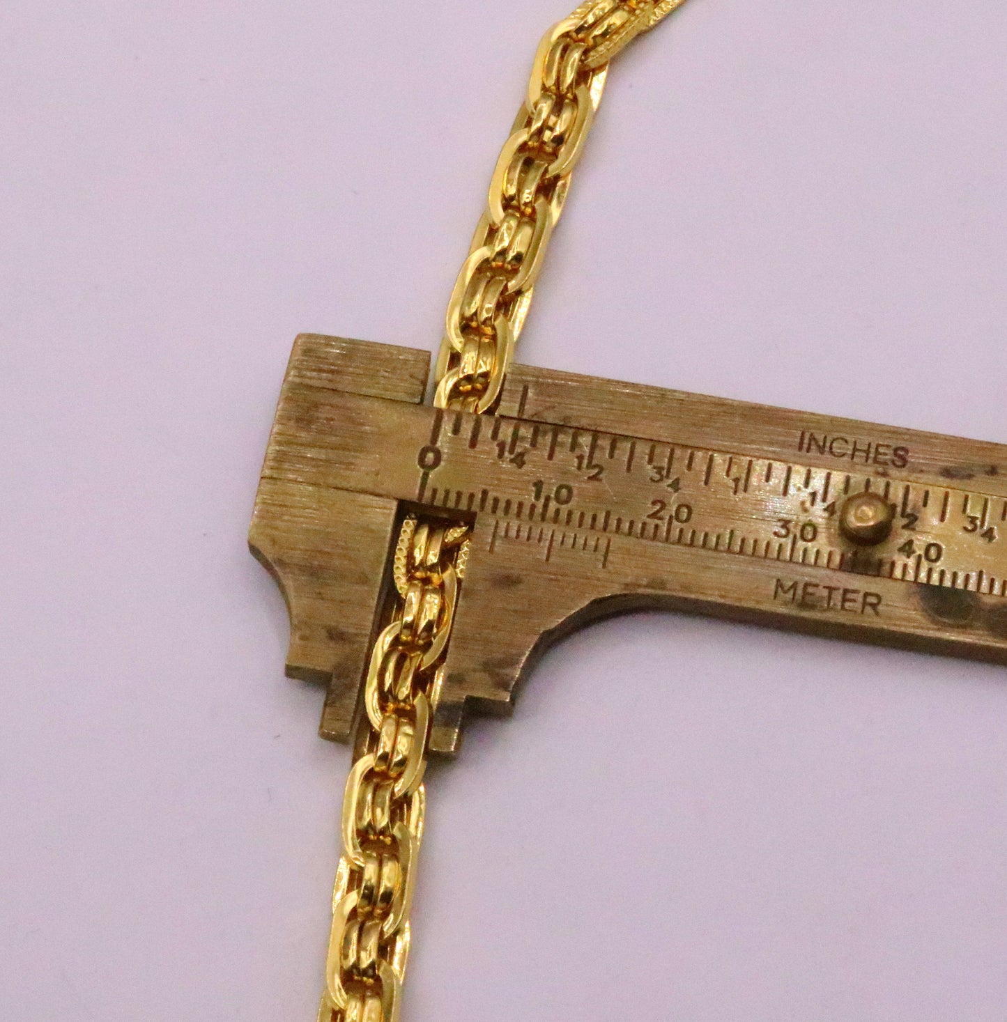 22karat yellow gold fabulous handmade designer chain necklace link chain stylish unisex jewelry from india ch215 - TRIBAL ORNAMENTS