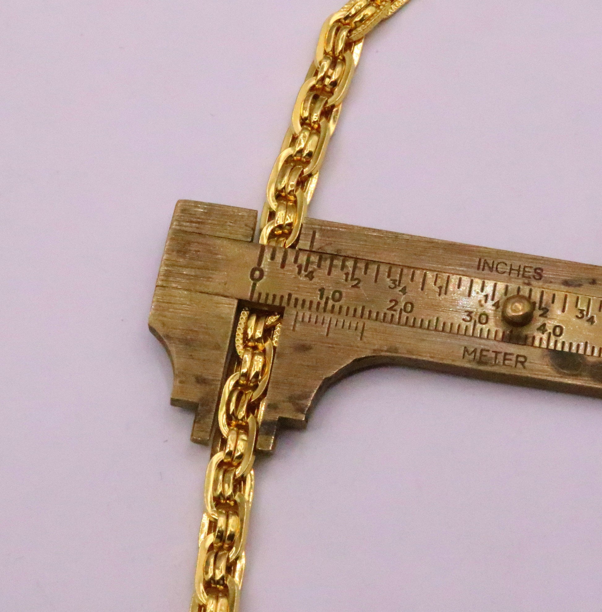 22karat yellow gold fabulous handmade designer chain necklace link chain stylish unisex jewelry from india ch215 - TRIBAL ORNAMENTS