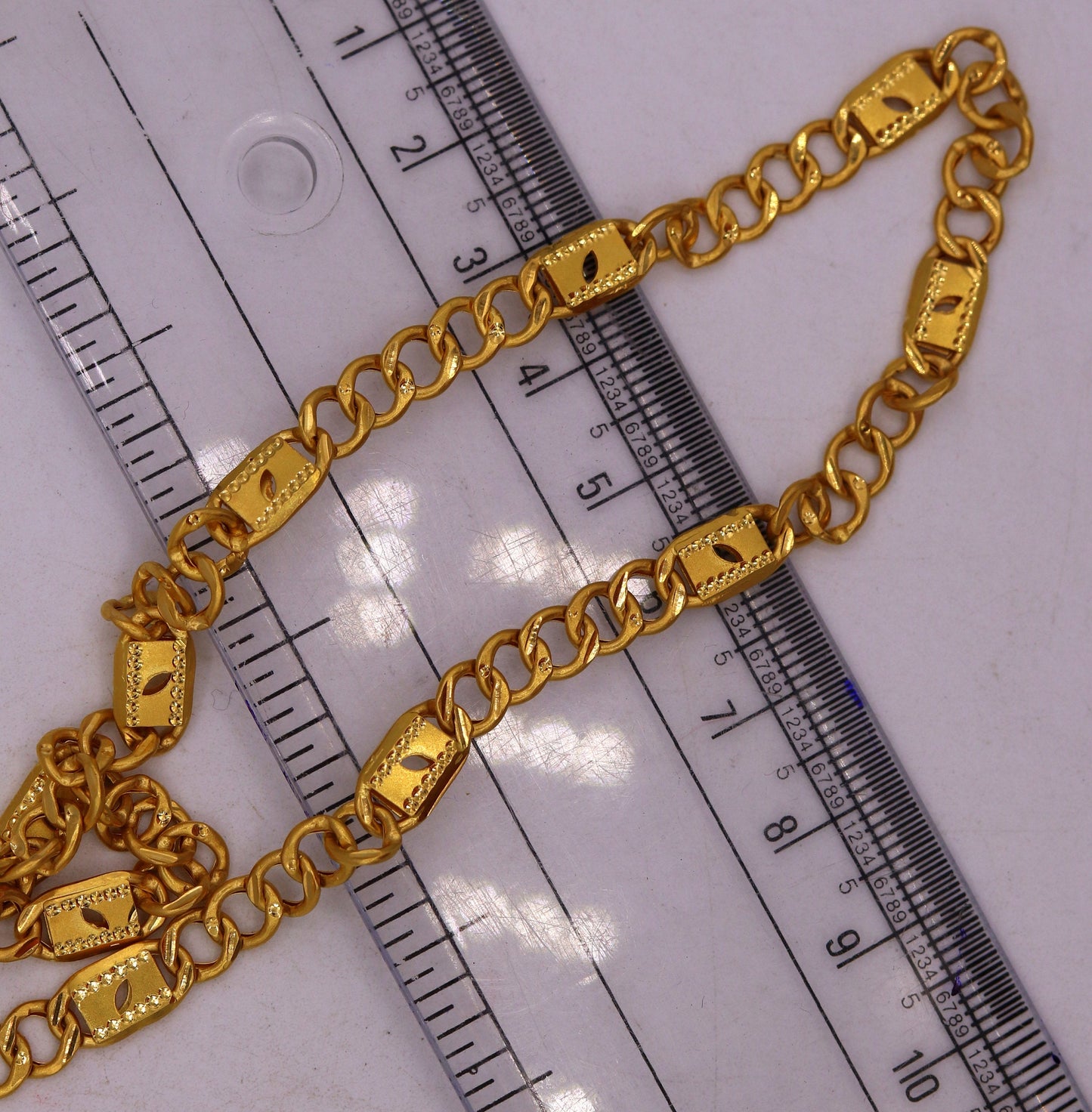 22kt yellow gold handmade fabulous link chain unisex stylish modern jewelry necklace from rajasthan india - TRIBAL ORNAMENTS