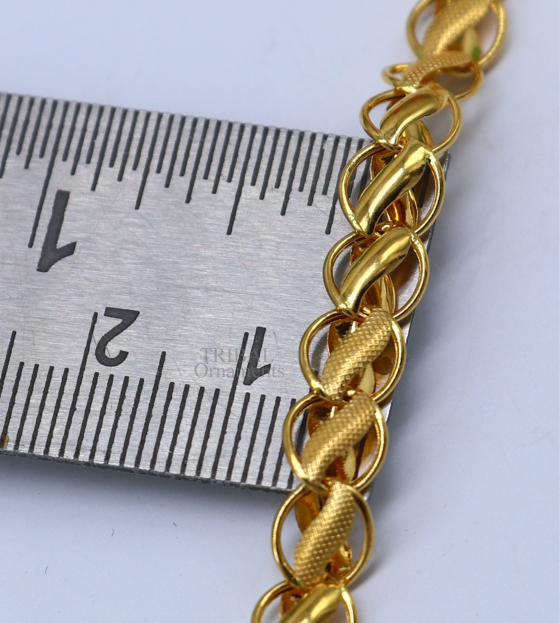 22k yellow gold handmade fabulous lotus chain necklace 18"- 24" customized hallmarked chain men's gifting jewelry wedding anniversary ch548 - TRIBAL ORNAMENTS