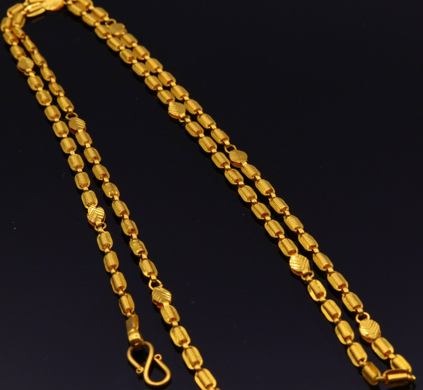 22Kt yelllow gold amazing stylish handmade gorgeous certified royal link chain necklace unisex jewelry from Rajasthan India - TRIBAL ORNAMENTS