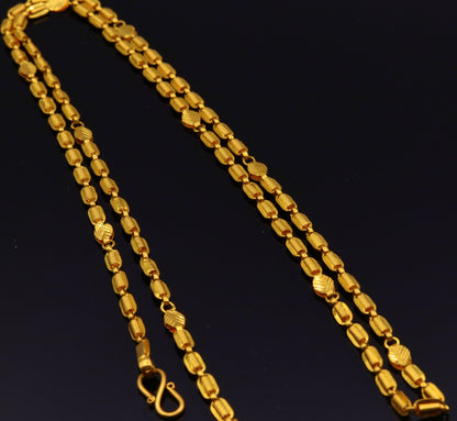 22Kt yelllow gold amazing stylish handmade gorgeous certified royal link chain necklace unisex jewelry from Rajasthan India - TRIBAL ORNAMENTS