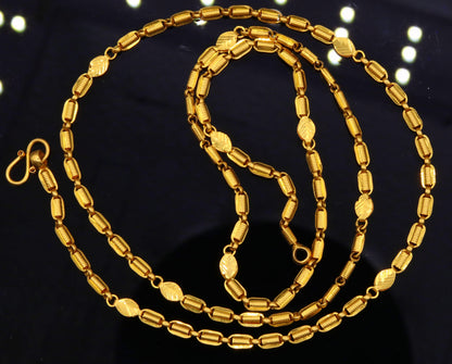 22Kt yelllow gold amazing stylish handmade gorgeous certified royal link chain necklace unisex jewelry from Rajasthan India - TRIBAL ORNAMENTS