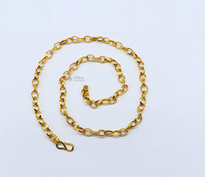 22kt yellow gold handmade fabulous cable rolo chain unisex necklace jewelry best gifting chain from india best gifting jewelry gch589 - TRIBAL ORNAMENTS