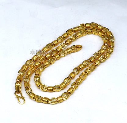 22kt yellow gold royal Handmade unique byzantine chain, fabulous customized men's chain, men's functional gifting chain necklace gch591 - TRIBAL ORNAMENTS